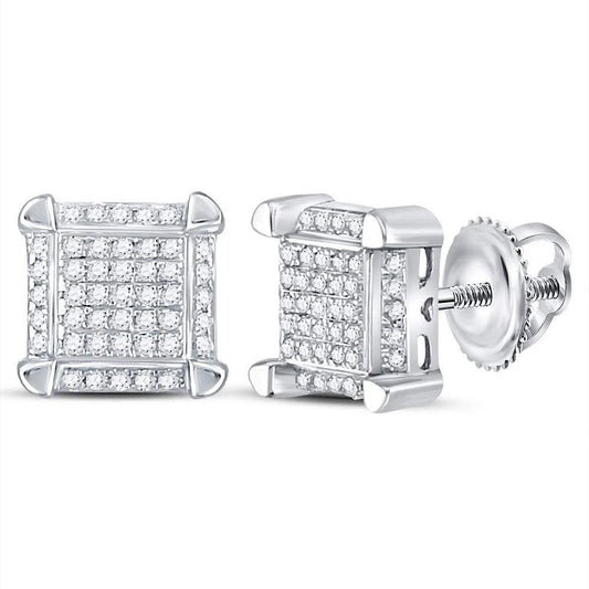 Square Diamond Stud Earrings