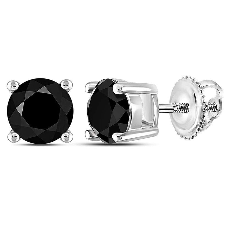 Black Diamond Solitaire Earrings