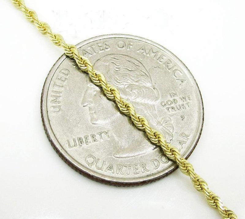 2MM gold diamond cut rope chain