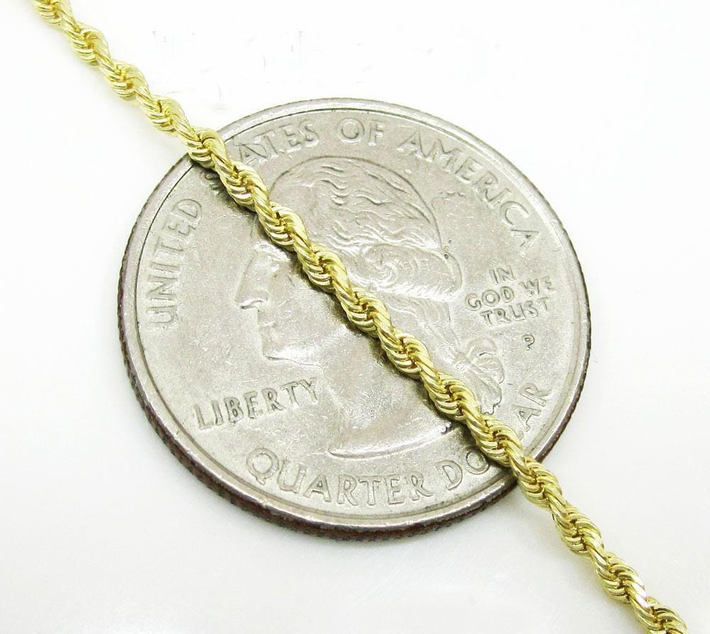 2.5MM gold diamond cut rope chain
