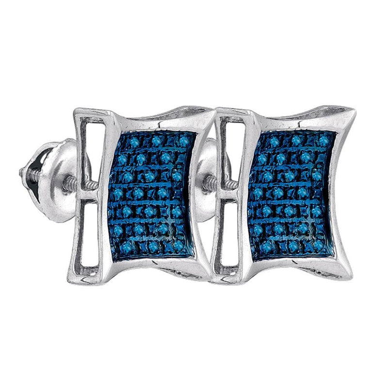 Square Blue Diamond Earrings