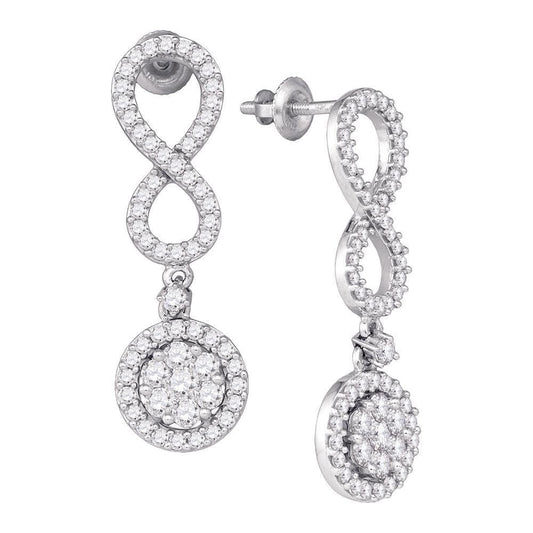 Diamond cluster dangle Infinity Earrings