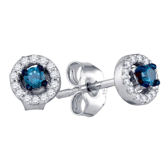 blue diamond stud earrings