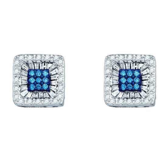 Square Stud Diamond Earrings