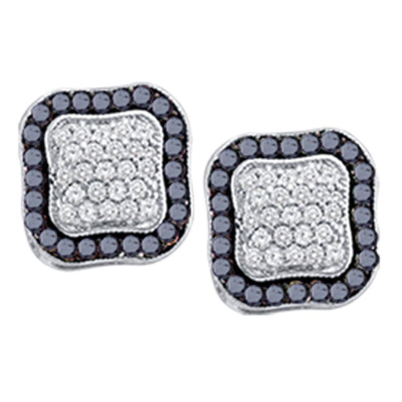 Black Diamond square Cluster Earrings