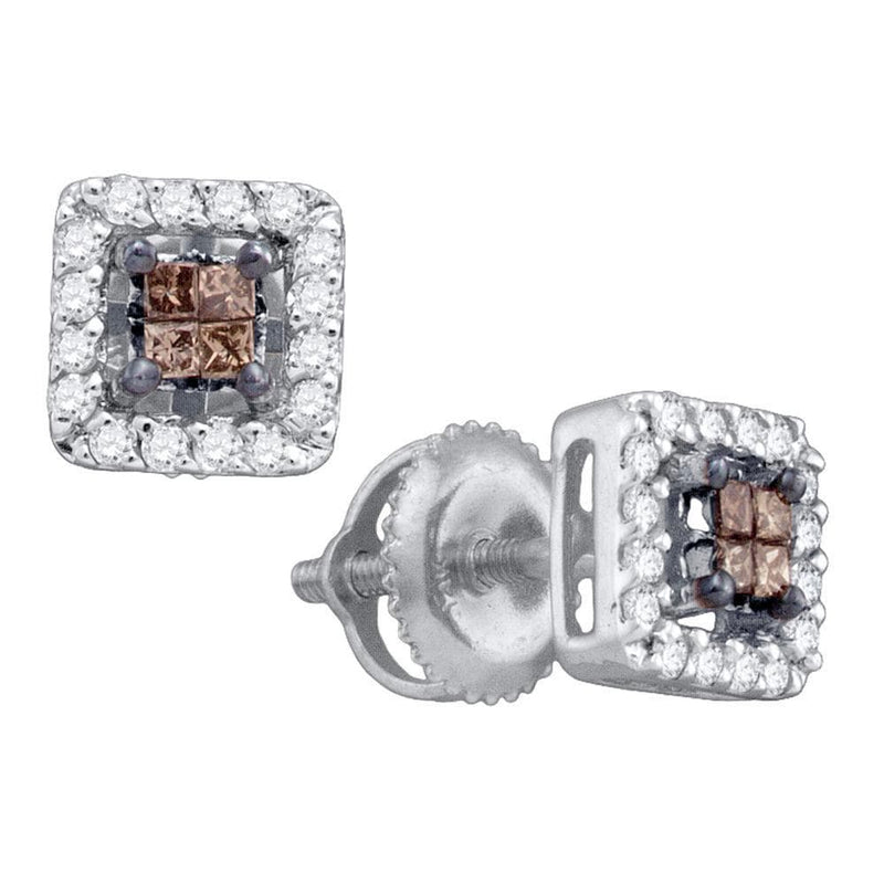 square chocolate diamond  earrings