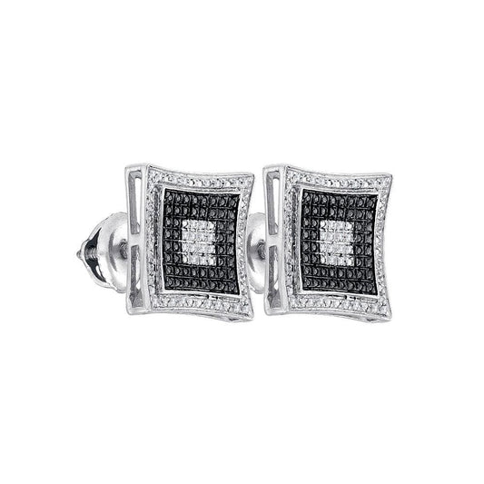 Sterling Silver Diamond Stud Earrings