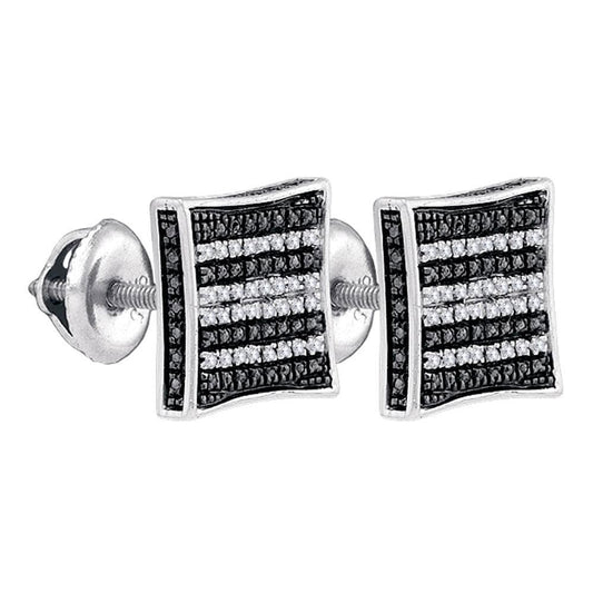 Sterling Silver Square Diamond Earrings