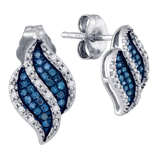 natural blue diamond stud earrings