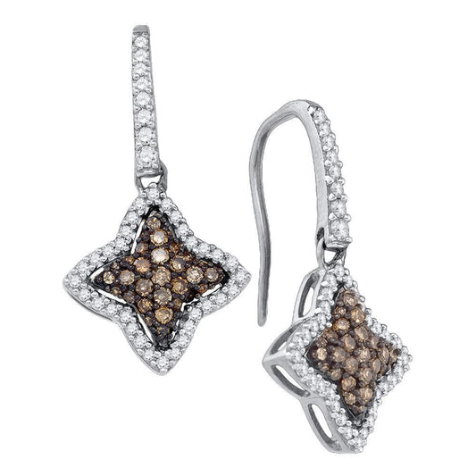diamond star drop earrings