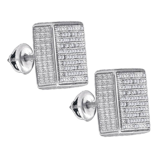 3D Diamond Square Earrings