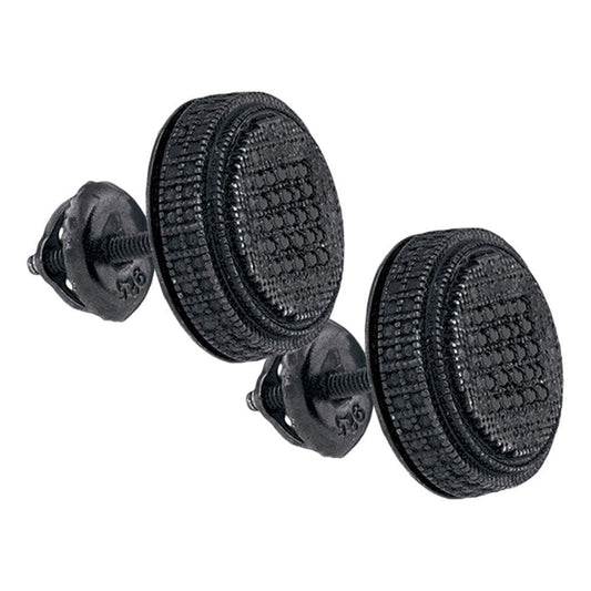 black diamond cluster earrings