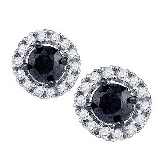Black Diamond Solitaire frame Earrings