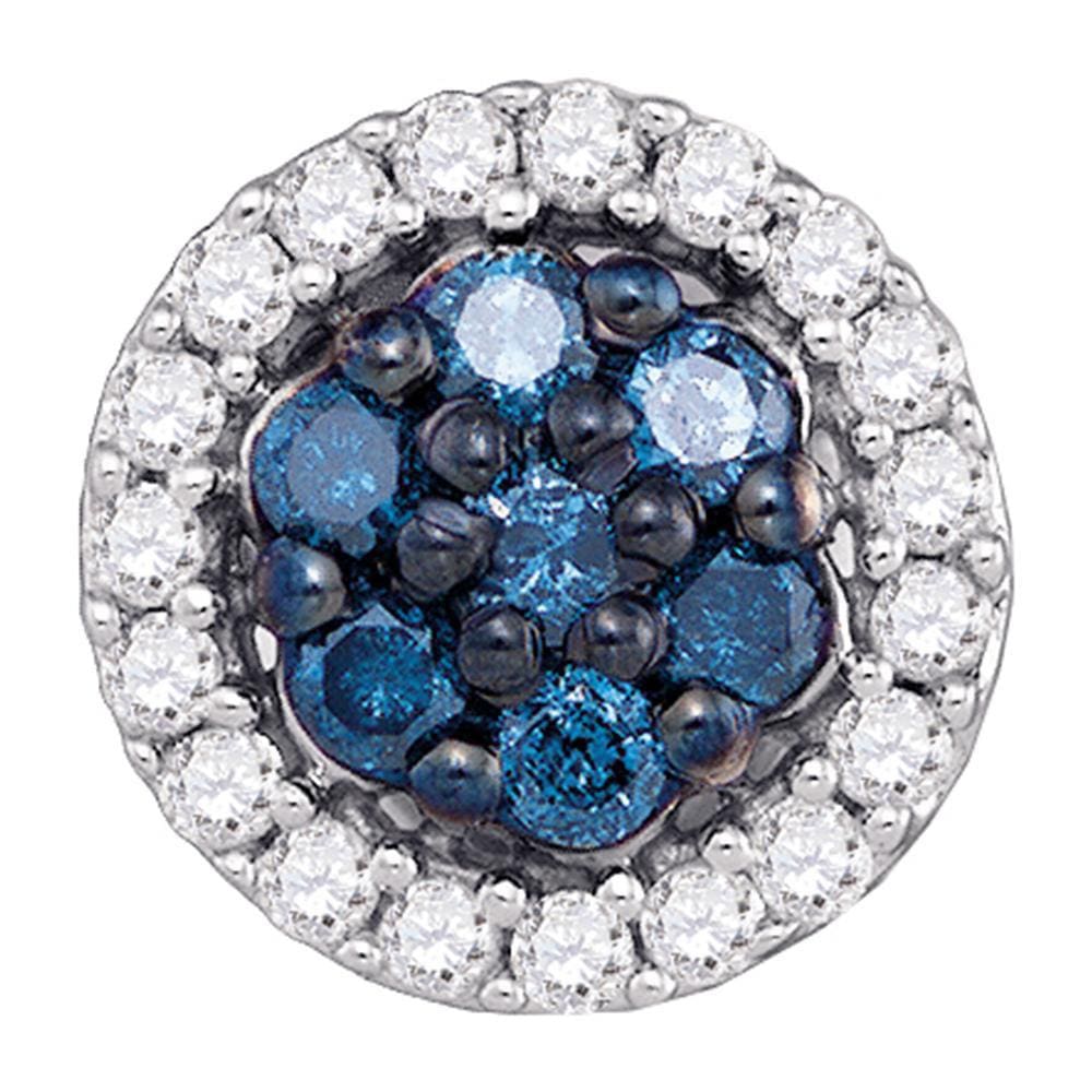 Blue Diamond Cluster Earrings