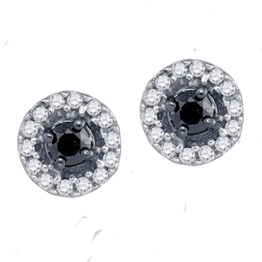 Black Diamond Screwback Earrings
