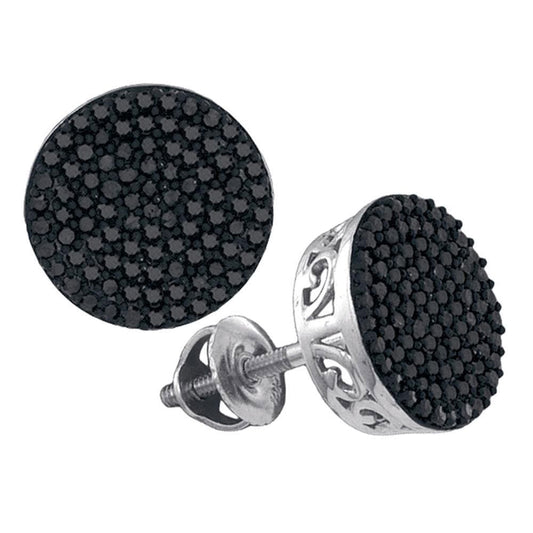 Black Diamond Cluster Earrings
