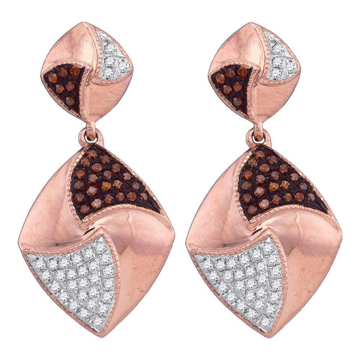 rose Gold Diamond dangle Earrings