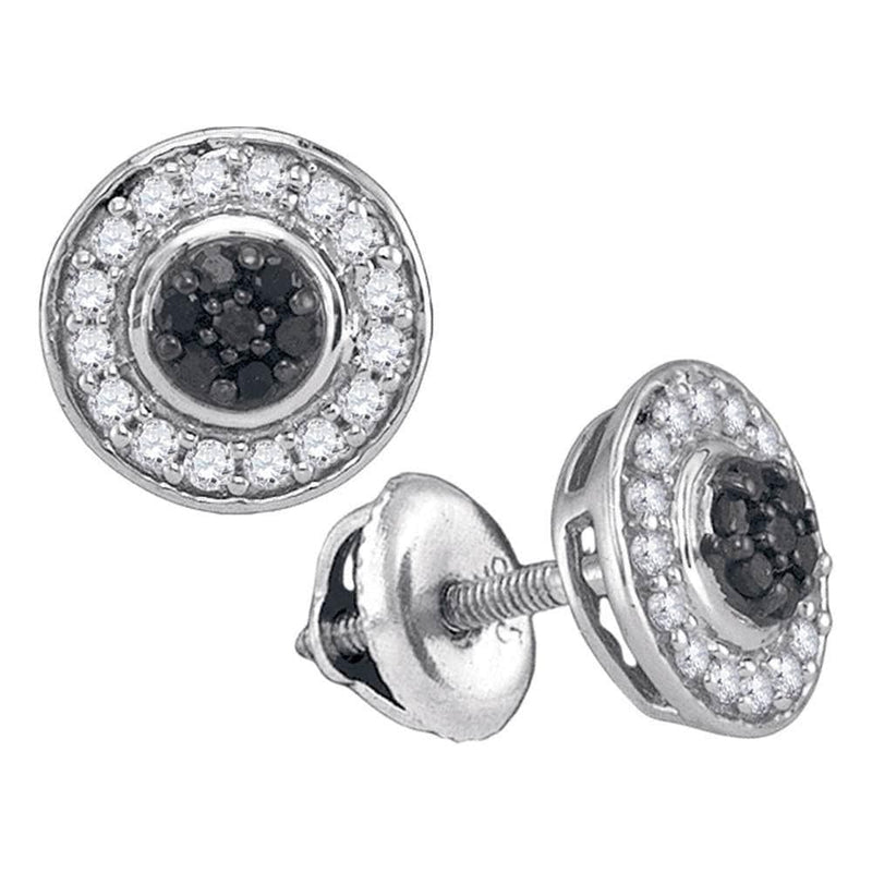Black Diamond frame Cluster Earrings