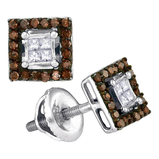 Diamond Square Cluster Earrings