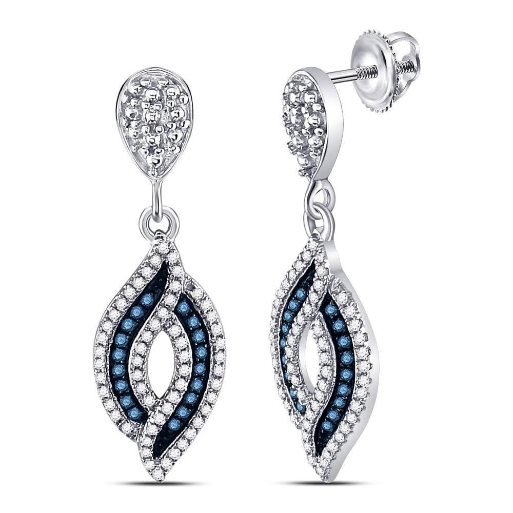 Blue Diamond dangle Earrings