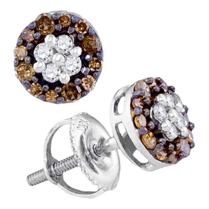 chocolate diamond cluster earrings