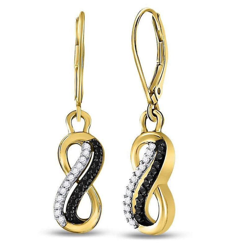 Black Diamond Infinity Earrings