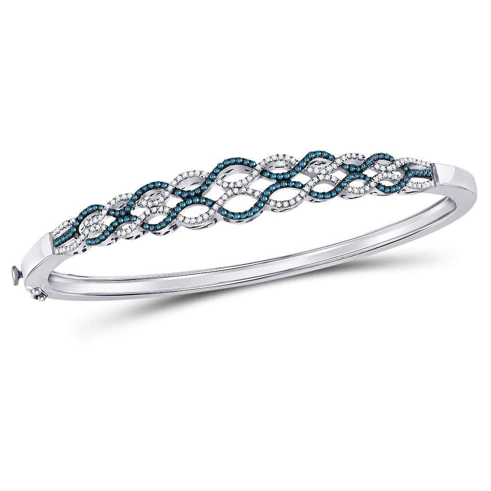 Sterling Silver Diamond Bangle Bracelet