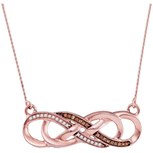 10K Rose Gold Enhanced Diamond Infinity Necklace
