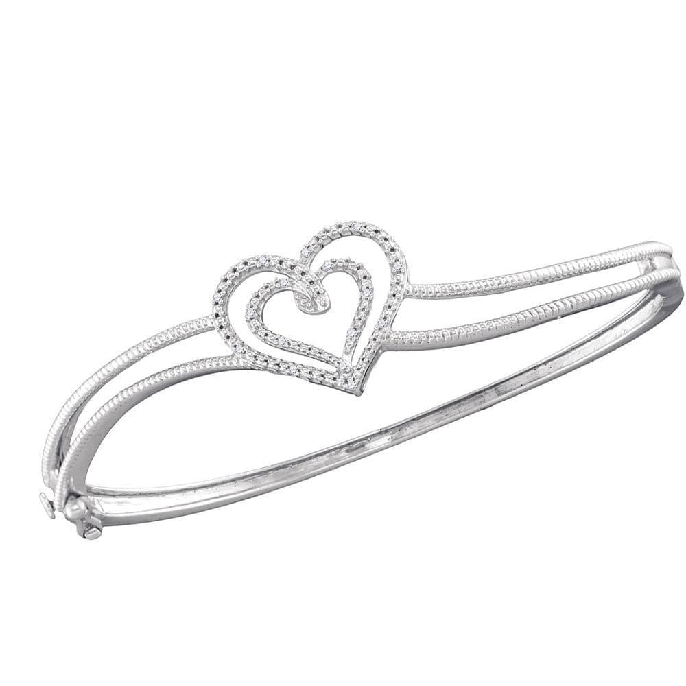 Sterling Silver Diamond Bangle Bracelet