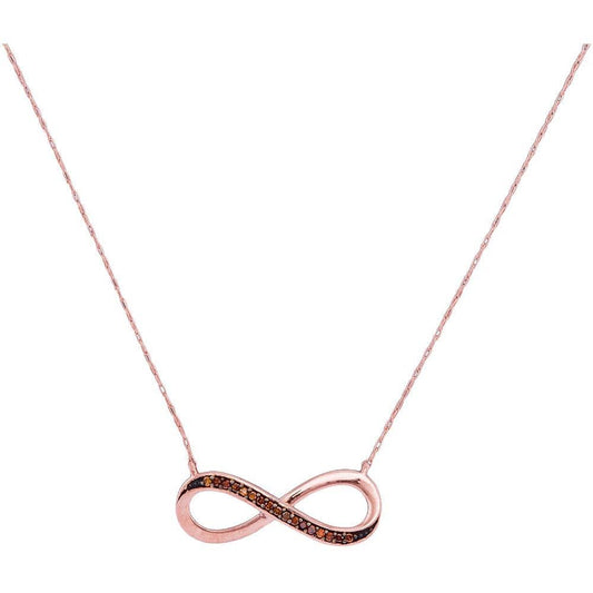 10K Rose Gold Diamond Infinity Pendant Necklace