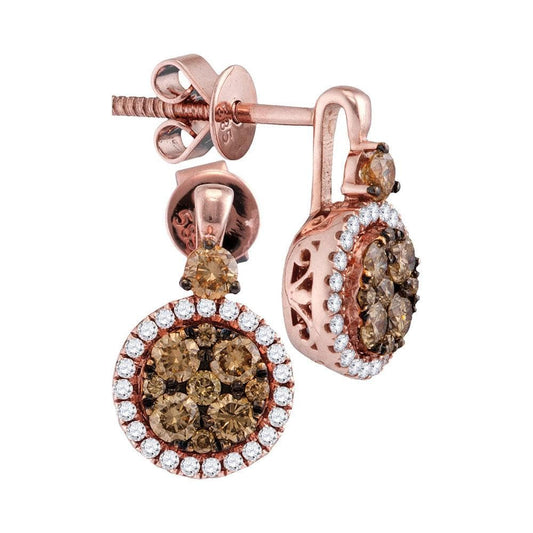 cognac diamond earrings