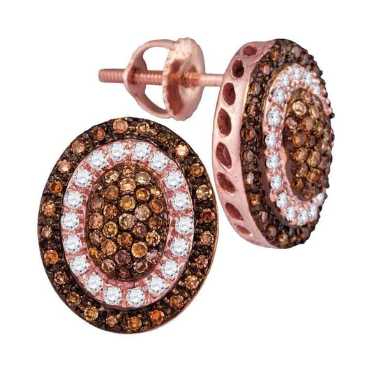 Rose Gold Diamond Cluster Earrings