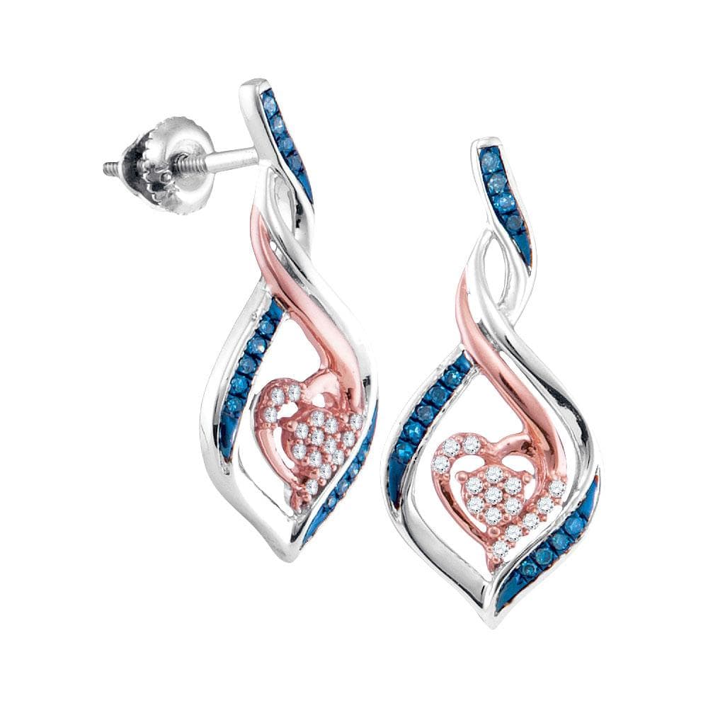 Diamond Rose-tone Heart Earrings