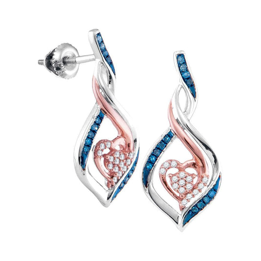Diamond Rose-tone Heart Earrings