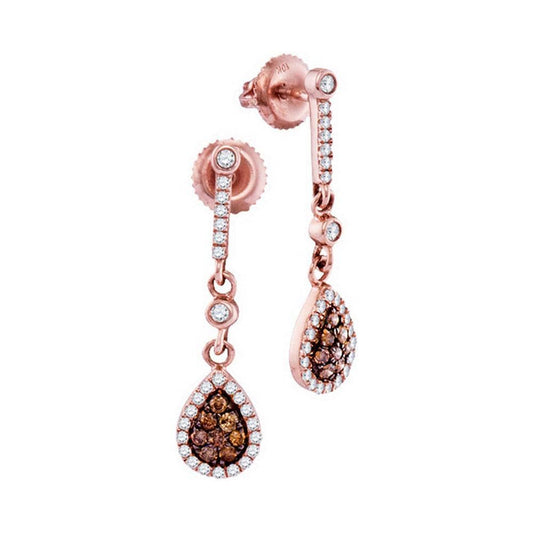 Rose Gold Diamond Dangle Earrings