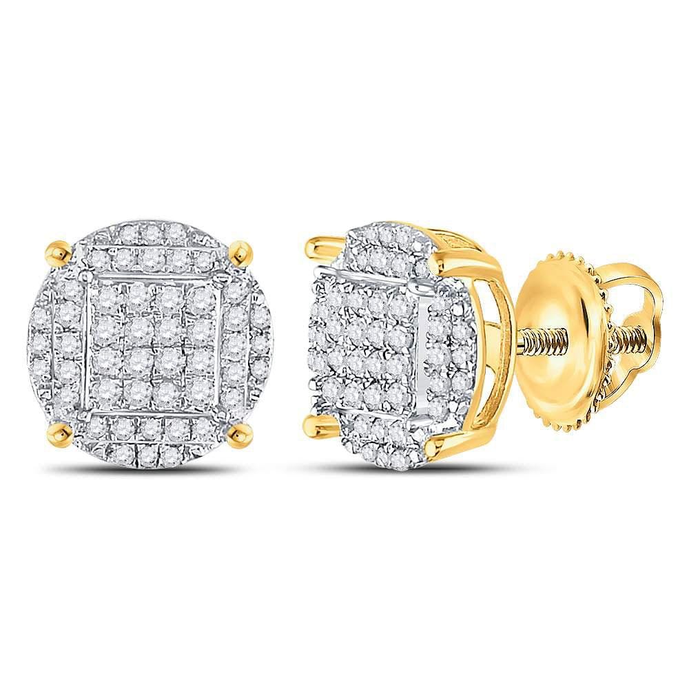 Diamond Circle Cluster Earrings