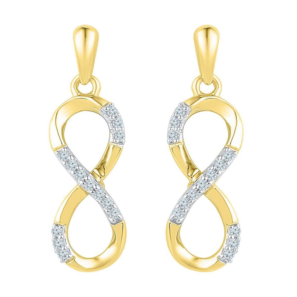 yellow Gold Diamond infinity Earrings