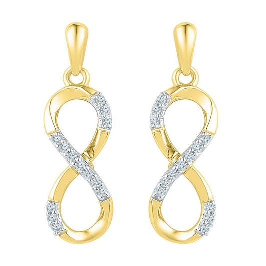 yellow Gold Diamond infinity Earrings