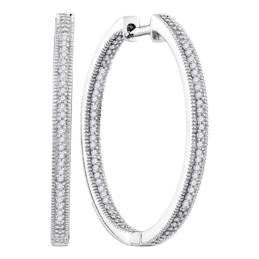 Diamond Inside Outside Hoop Earrings