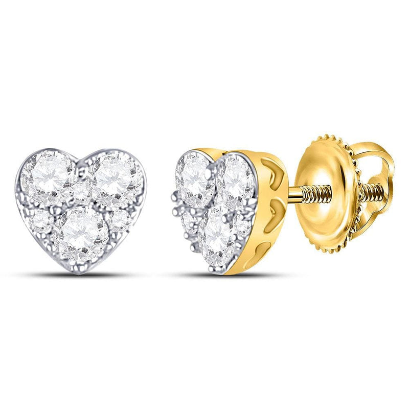 heart earrings with diamonds