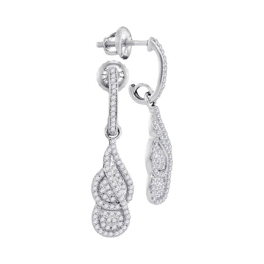 White Gold Diamond Dangle Earrings
