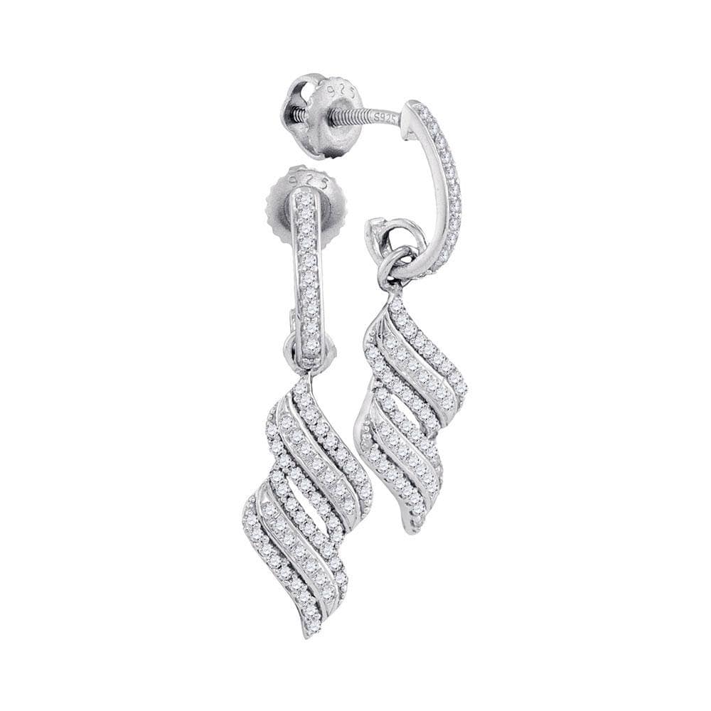 Diamond Cascade Ribbon Dangle Earrings