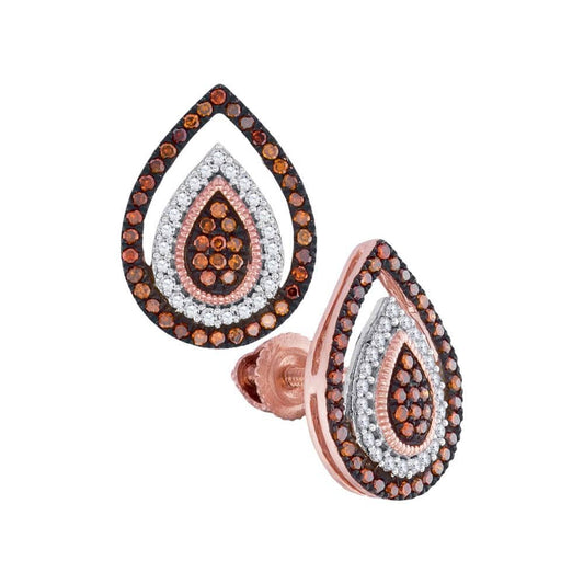rose Gold Diamond cluster Earrings