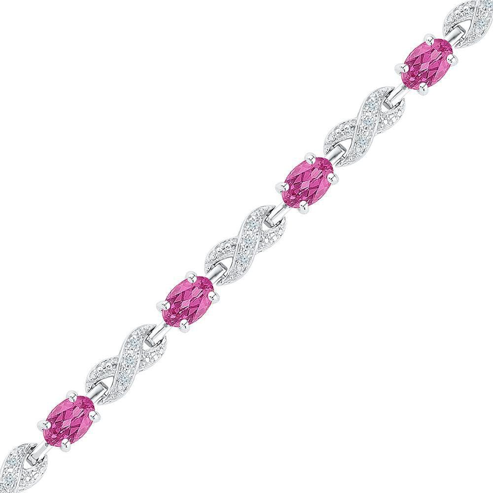 Sterling Silver Pink Bracelet