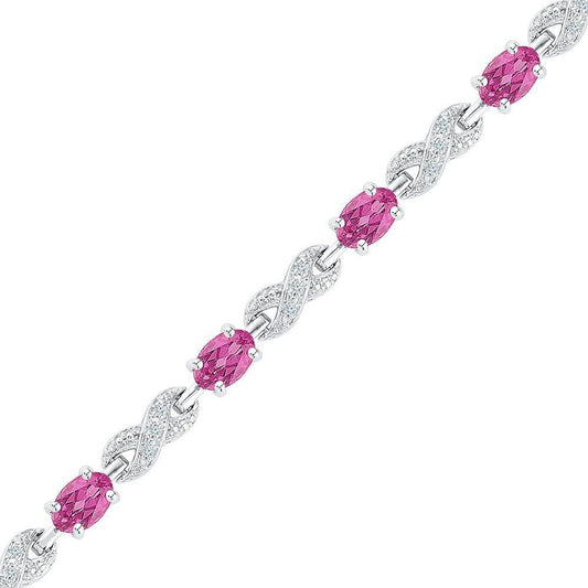 Sterling Silver Pink Bracelet
