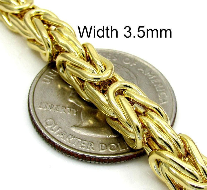3.5MM solid gold byzantine bracelet