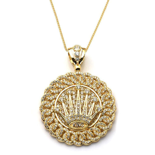 gold king crown pendant