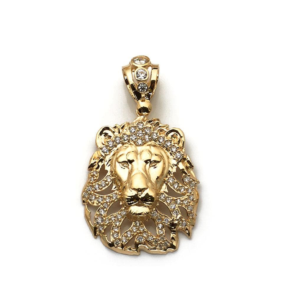 gold lion head pendant