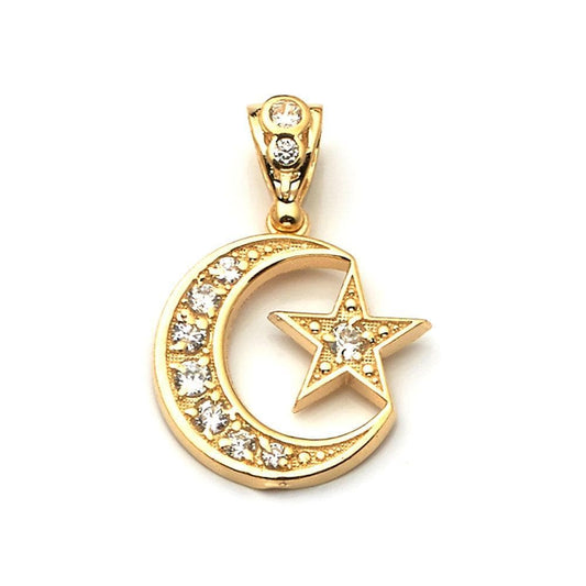 gold moon and star pendant