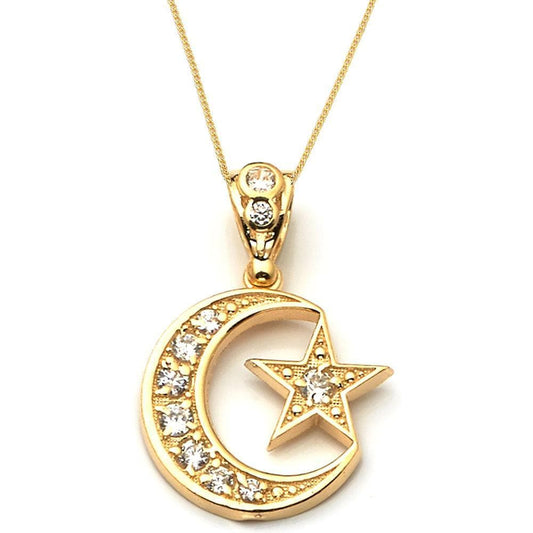 gold moon and star pendant